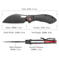 Batwing-BM/S Crossbar Lock Folding Pocket Knife,2.99'' 14C28N Steel Blade,Micarta Handle