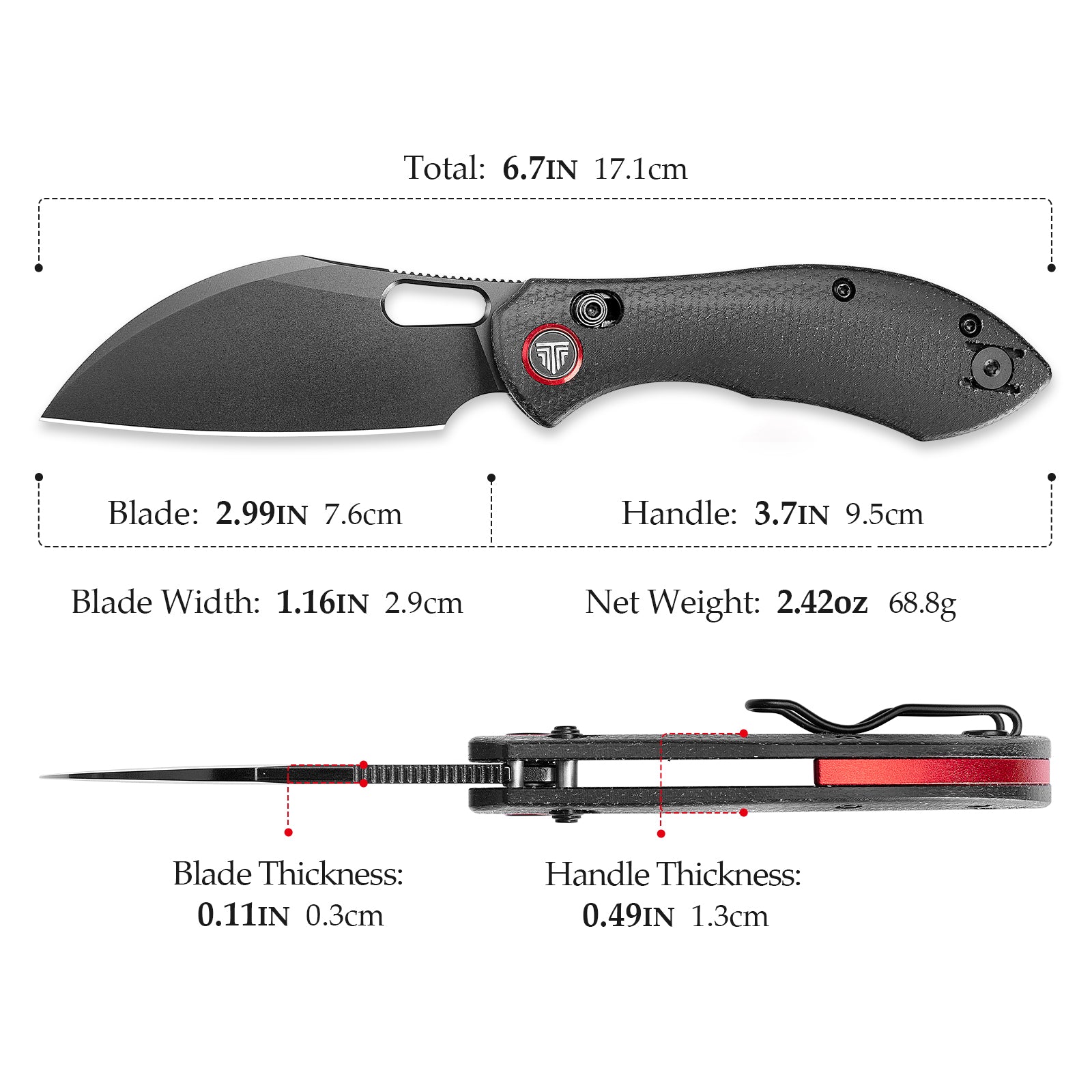 Batwing-BM/S Crossbar Lock Folding Pocket Knife,2.99'' 14C28N Steel Blade,Micarta Handle