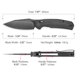 Складаний кишеньковий ніж Hornet-04G Axis Lock EDC, лезо 3,34 дюйма зі сталі 14C28N, ручка з мікарти
