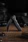 Lacerta-04B Liner Lock EDC Folding Pocket Knife 3.34'' 14C28N Steel Blade,Black Micarta Handle,Tiguass Design