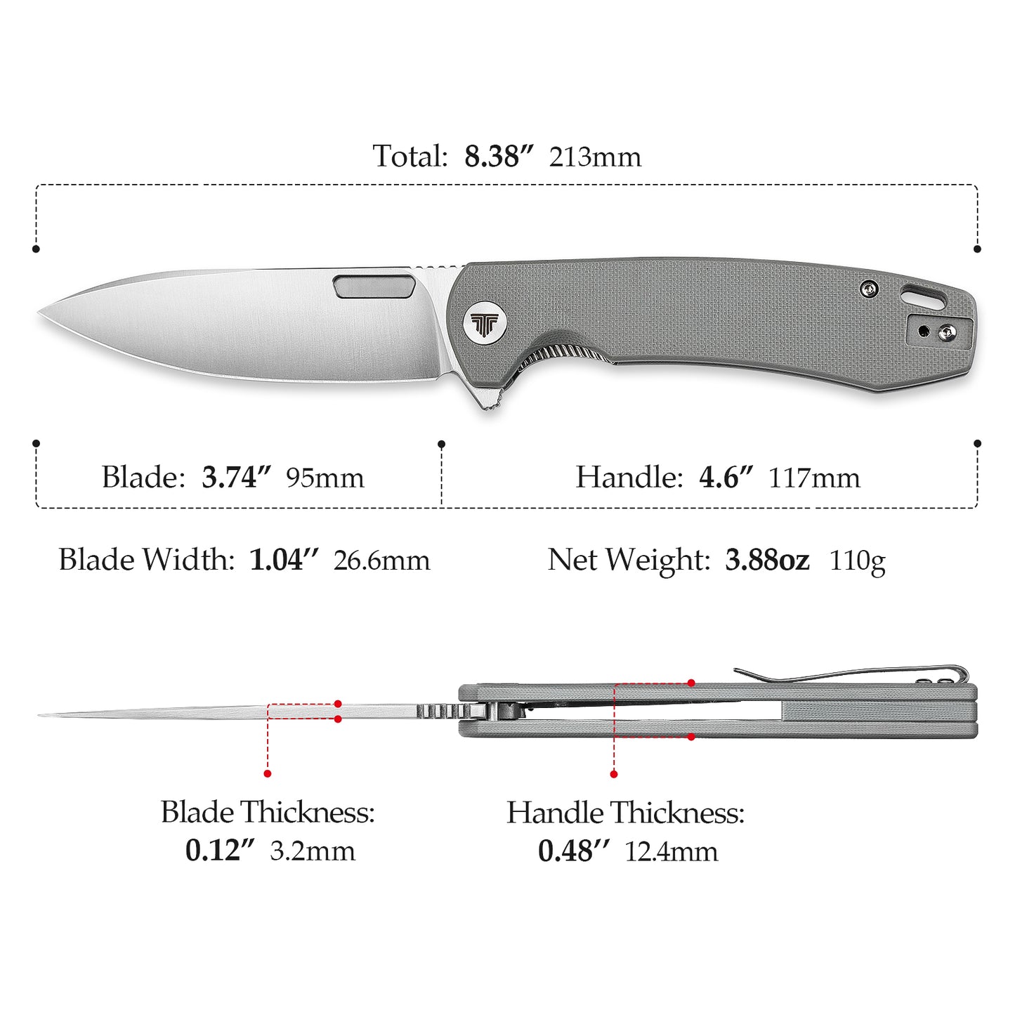 Columba-03gr Liner Lock,3.74" 14C28N Steel,G10 Handle