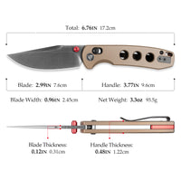 Складаний кишеньковий ніж Dragonfly-B Axis Lock EDC, лезо 2.99 дюйма зі сталі 14C28N, ручка G10