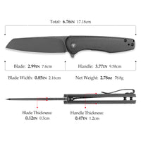 Dickybird-BM Liner Lock EDC Folding Pocket Knife 2.99'' 14C28N Steel Blade,Micarta Handle