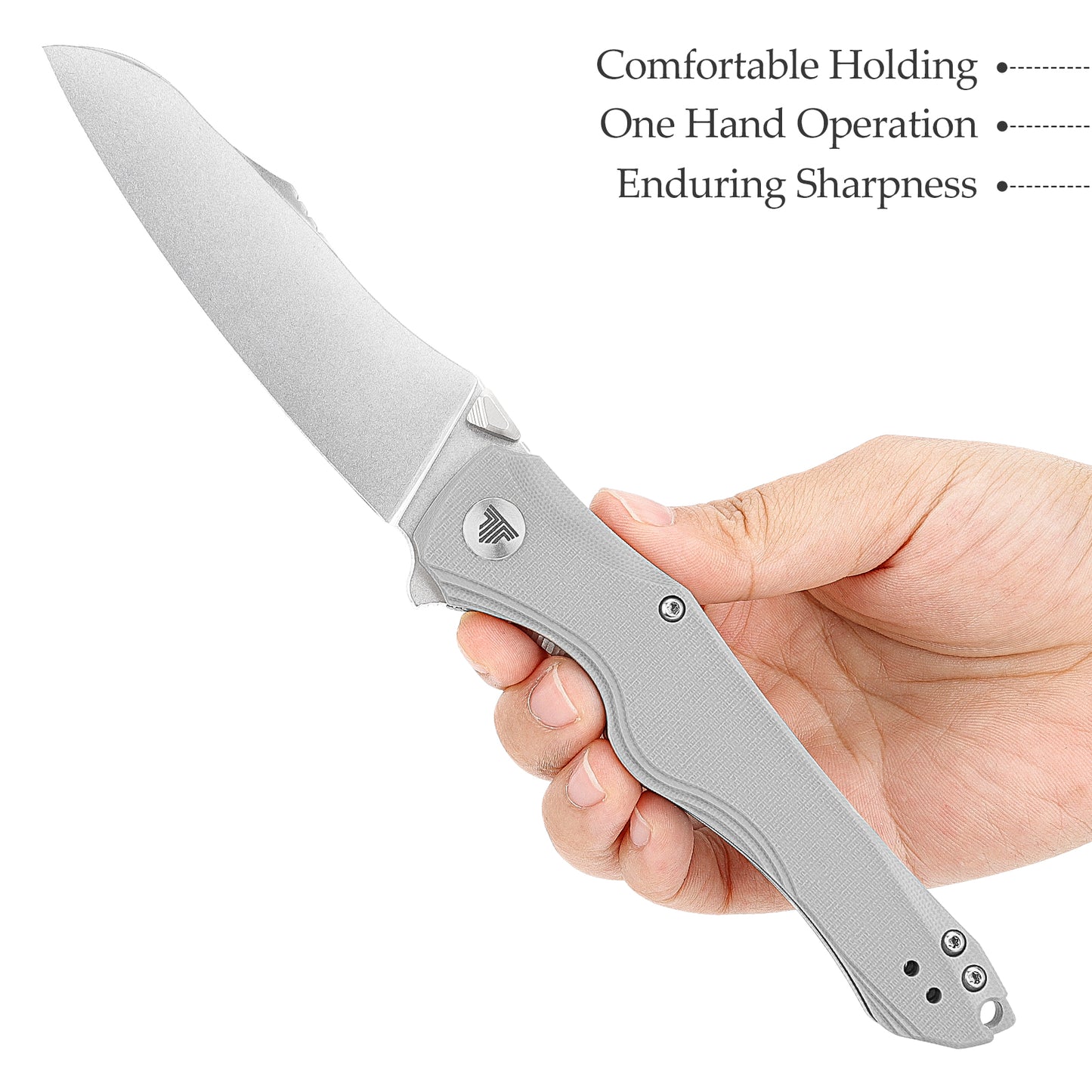 Triton-03 Thumb Stud,3.89" Front Flipper 14C28N Steel Blade,G10 Handle，Sebastian Irawan Design