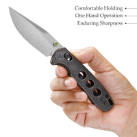 Butterfly-CU Crossbar Lock EDC Folding Pocket Knife,3.03'' 14C28N Steel Blade,Copper Handle
