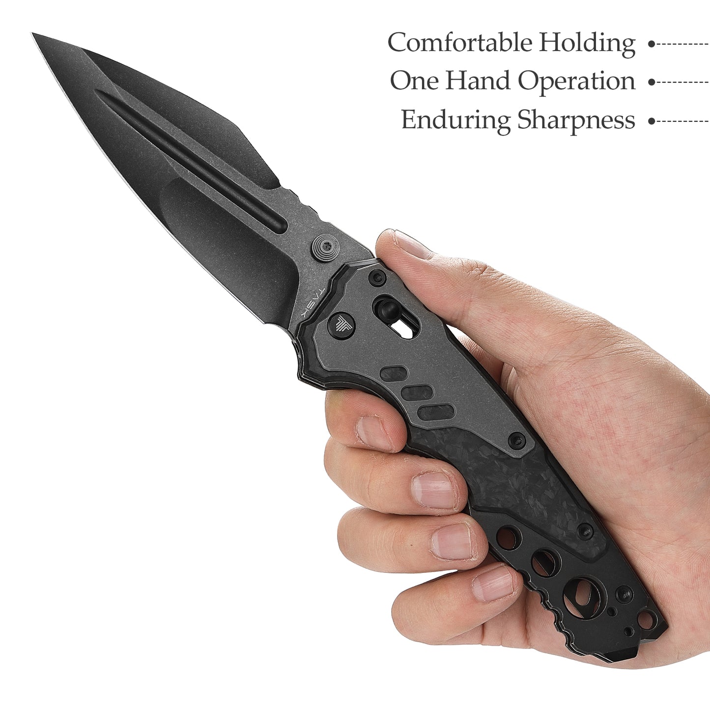 Intruder-05 Titanium and Carbon Fiber Scale,Axis Lock,Thumb Stud,TASKnives Design