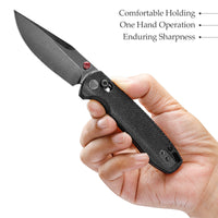 Butterfly-BM Crossbar Lock EDC Folding Pocket Knife,3.03'' 14C28N Steel Blade,Micarta Handle