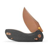 Hippo-BM Crossbar Lock EDC Folding Pocket Knife,3.4" 14C28N Steel Blade,Micarta Handle