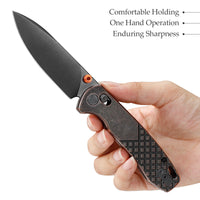 Dragonfly-Cu Axis Lock EDC Folding Pocket Knife,2.99'' 14C28N Steel Blade,Cu Handle