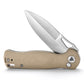 Crateris-03D Button Lock Folding Pocket Knife,3.38" 14C28N Steel,G10 Handle