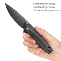 Hummingbird-BM Liner Lock EDC Folding Pocket Knife 2.99'' 14C28N Steel Blade,Micarta Handle