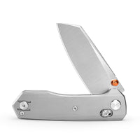 Scarab-S Crossbar Lock EDC Folding Pocket Knife,2.99" M390 Steel Blade,Titanium Handle