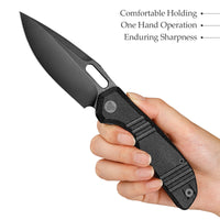 Gecko-BM Liner Lock EDC Folding Pocket Knife,3.4'' 14C28N Steel Blade,Micarta Handle