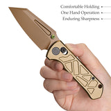 Skarn-RG Crossbar Lock EDC Folding Pocket Knife,2.9'' M390 Steel Blade, Titanium Handle