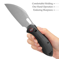 Batwing-BM/L Crossbar Lock Folding Pocket Knife,3.4'' 14C28N Steel Blade,Micarta Handle