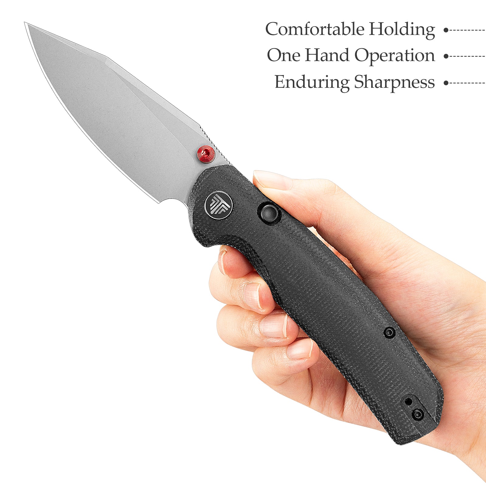 Hornet Pro-BM Button Line Lock EDC Folding Pocket Knife,3.34" 14C28N Steel Blade,Micarta Handle