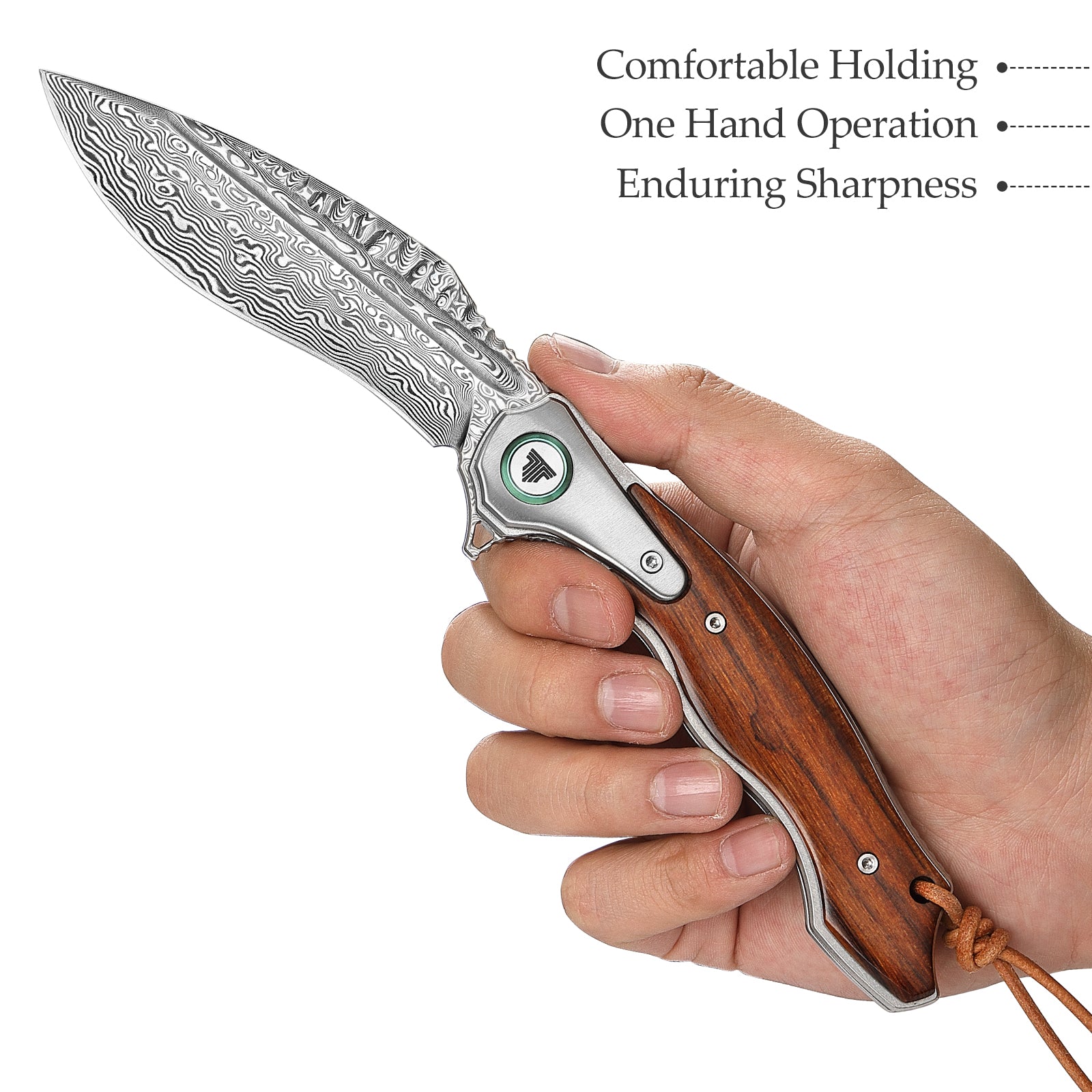 Vul-01 Linner Lock，3.5'' 110 Layesrs Damascus Steel Blade，Steel