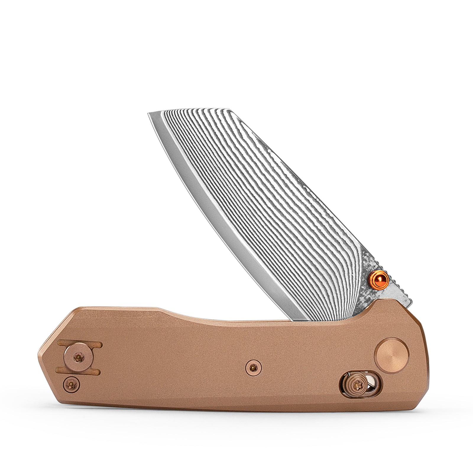 Scarab Ultra-SD Crossbar Lock EDC Folding Pocket Knife,2.99" ZDP-189 Damascus Steel Blade,Titanium Handle