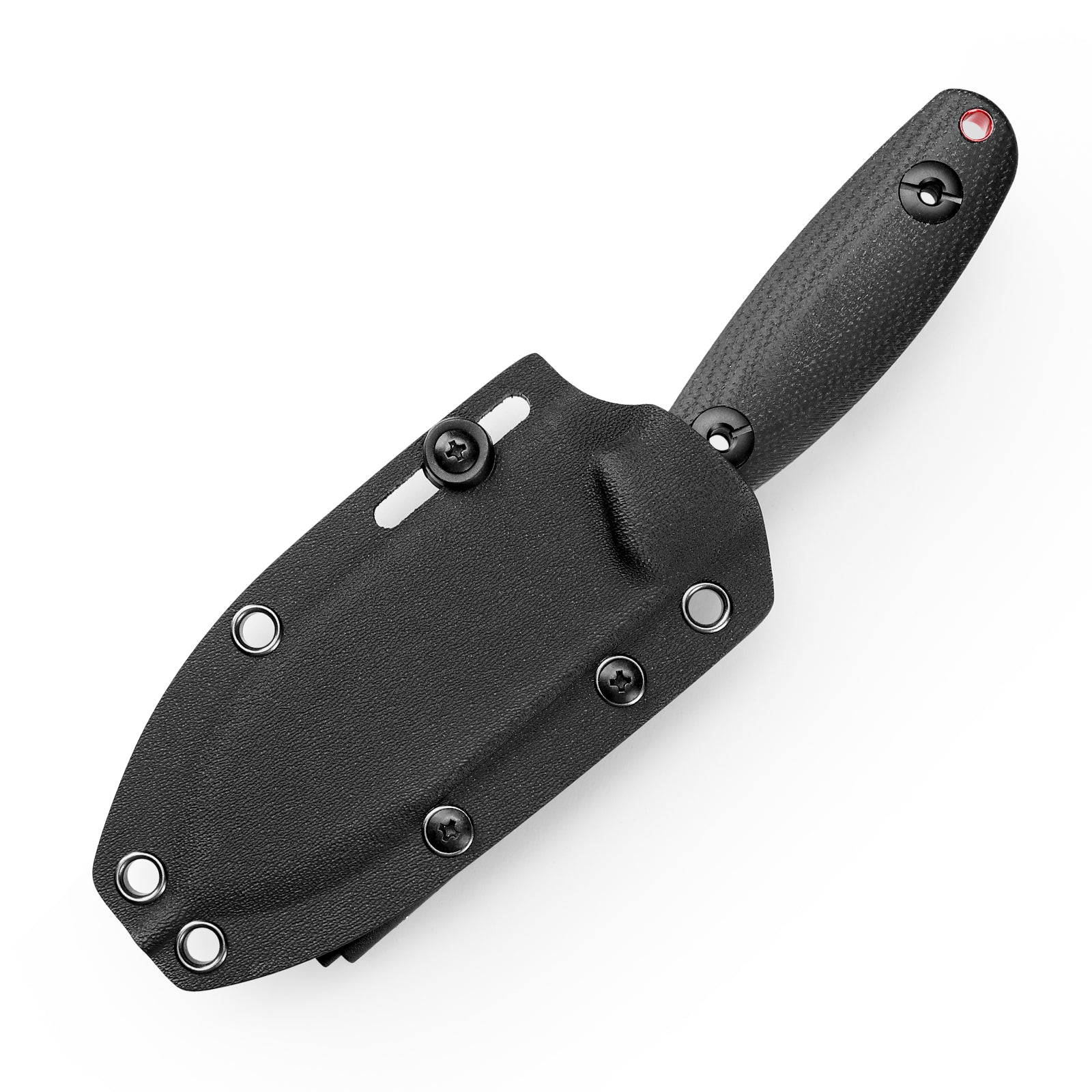Eggplant-BM Full-tang Straight Fixed Blade Knife, 3.86‘’ 14C28N Steel Black Stonewashed Blade, Micarta Handle