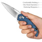 Vela-04L,Axis Lock Folding Pocket Knife,3.38" 14C28N Steel,Blue Micarta Handle