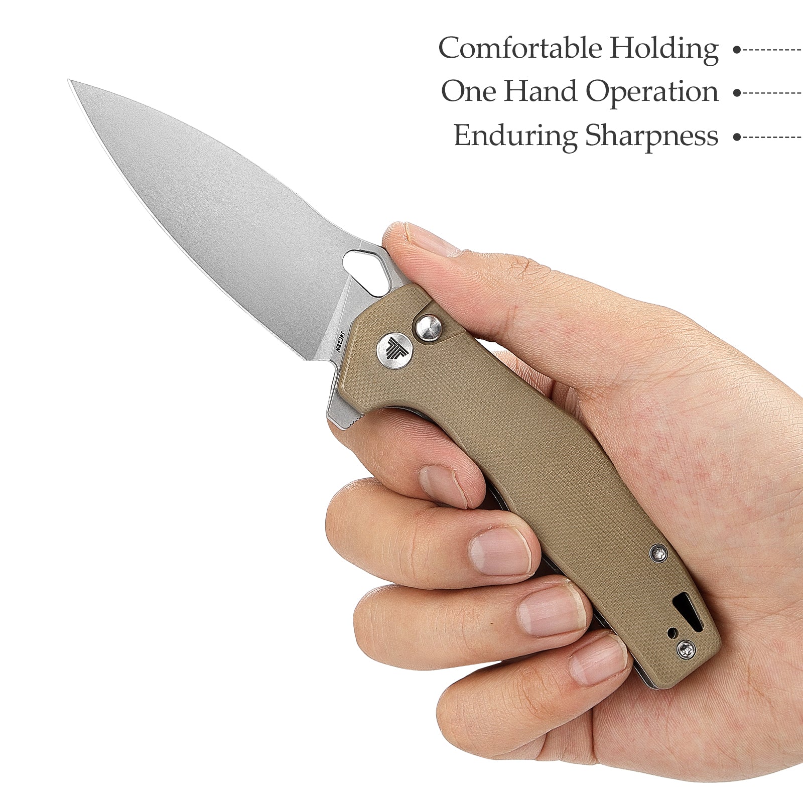 Corvus-03N,Button Lock Pocket Folding Knfe,3.16'' 14C28N Steel