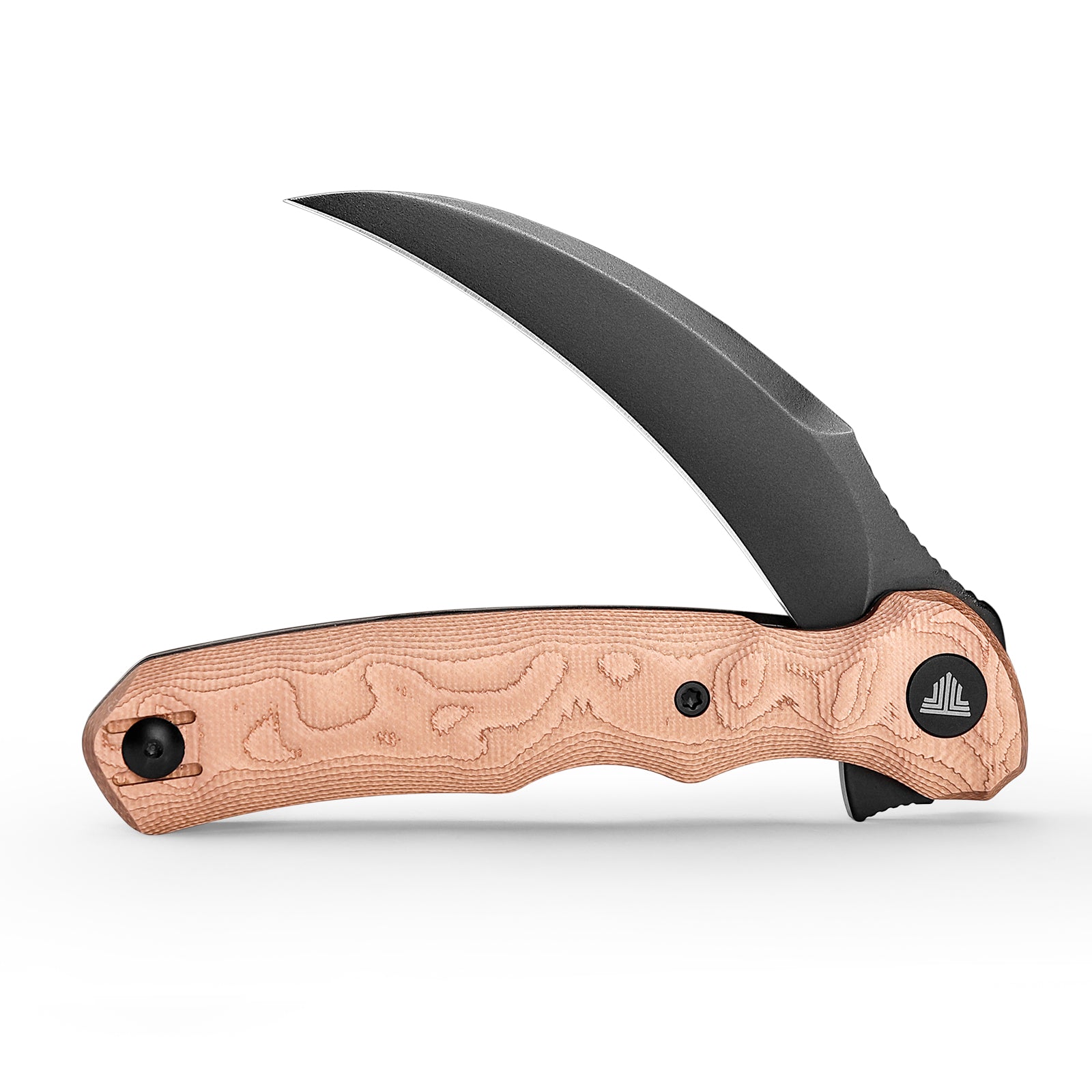 Lacerta-CU Liner Lock EDC Folding Pocket Knife 3.34'' 14C28N Steel Blade,Copper Foil Handle,Tiguass Design