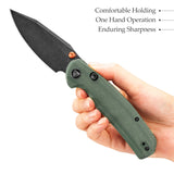 Hornet Pro-GM Button Line Lock EDC Folding Pocket Knife,3.34" 14C28N Steel Blade,Micarta Handle