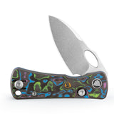 Andromeda Pro-PL Button Liner Lock EDC Folding Knfe,2.3" N690 Steel Blade,Fat Carbon Handle