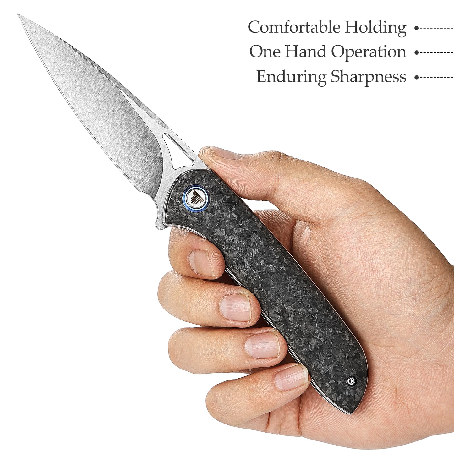 Sgr-05 Liner Lock,3.48" 10Cr15CoMoV Steel,Carbon Fiber Handle