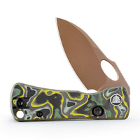 Andromeda Pro-GY Button Liner Lock EDC Folding Knfe,2.3" N690 Steel Blade,Fat Carbon Handle