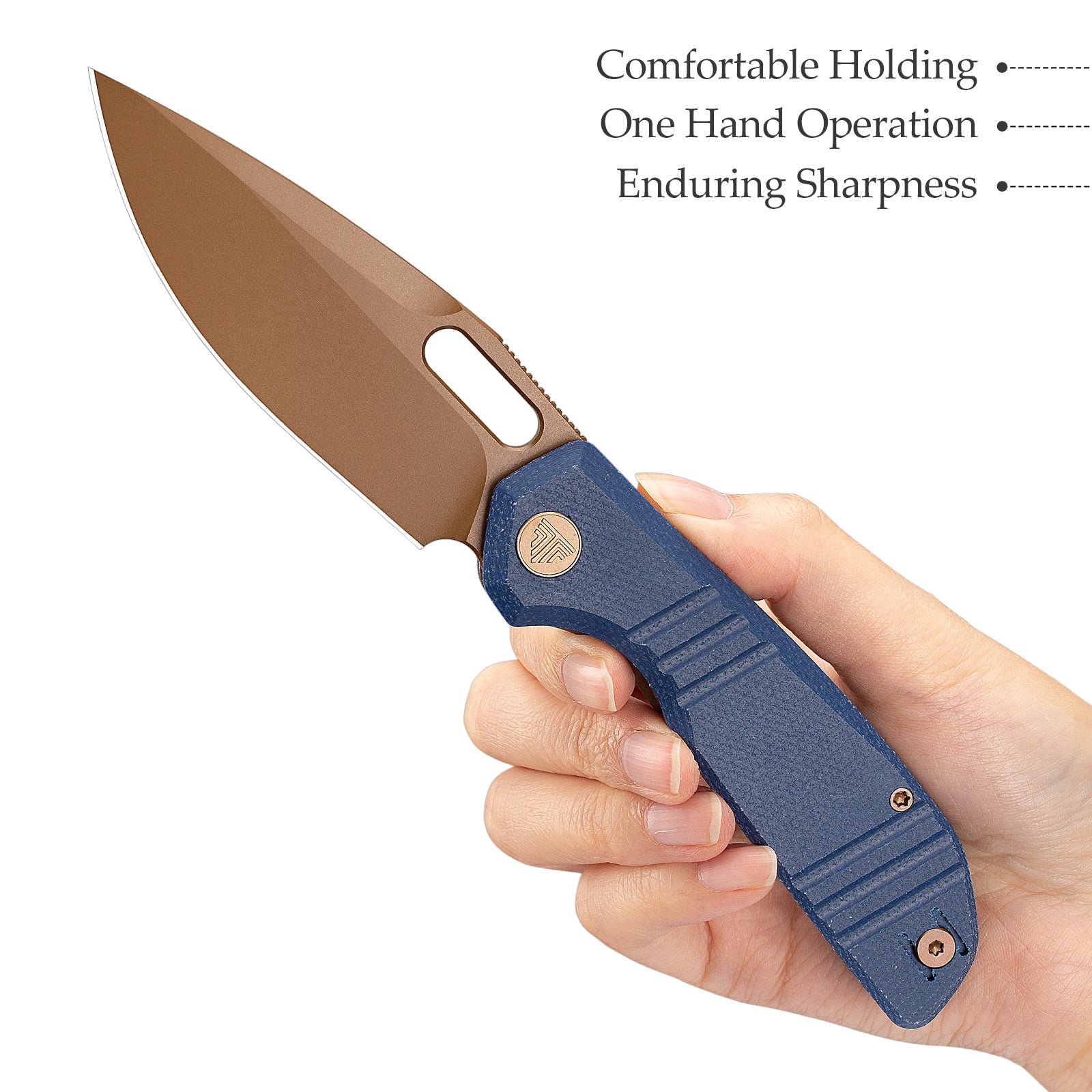 Gecko-LM Liner Lock Folding Pocket Knife,3.4'' 14C28N Steel Blade,  Micarta Handle