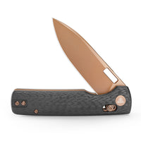 Sabretooth-CG Crossbar Lock Folding Pocket Knife,3.4'' 14C28N Steel Blade,  Carbon Fiber G10Micarta Handle