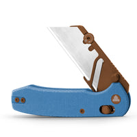 Puppy-LM Crossbar Lock EDC Folding Pocket Knife,2.62'' SK5 Steel Blade,Micarta Handle