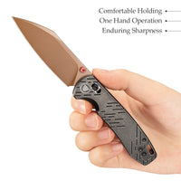 Firefly Ultra-RG Crossbar Lock EDC Folding Pocket Knife,2.99" M390 Steel Blade,Titanium Handle