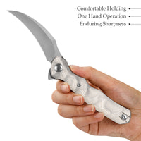Lacerta-AL Liner Lock EDC Folding Pocket Knife 3.34'' 14C28N Steel Blade,Aluminum Foil Handle,Tiguass Design