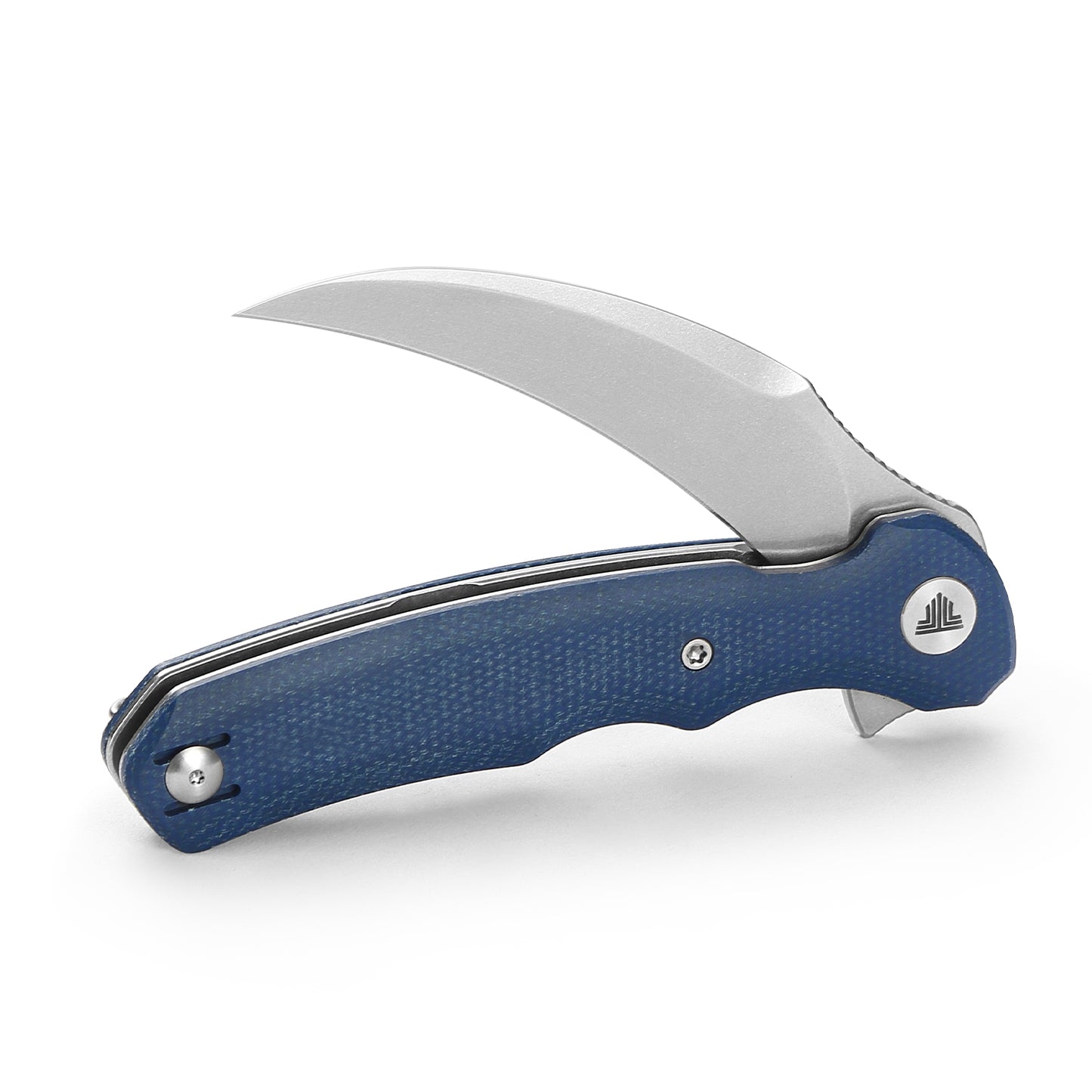 Lacerta-04L Liner Lock EDC Folding Pocket Knife 3.34'' 14C28N Steel Blade,Blue Micarta Handle,Tiguass Design