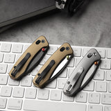 Koala Ultra-B Crossbar Lock EDC Folding Pocket Knife,2.56'' M390 Steel Blade, Titanium Handle