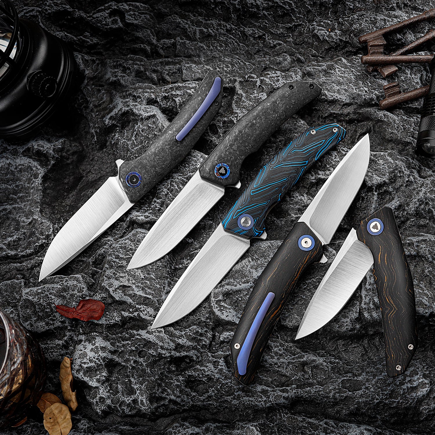Phoenix-1  Liner Lock  Folding Pocket Knife 3.7'' S35VN Steel Blade,Damascus G10 Handle