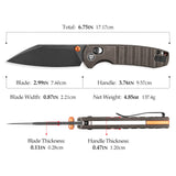 Firefly-CU Crossbar Lock EDC Folding Pocket Knife,2.99" 14C28N Steel Blade,Copper Handle