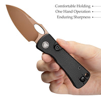 Andromeda-BM Button Liner Lock EDC Folding Knfe,2.3" 14C28N Steel Blade,Micarta Handle
