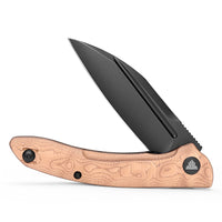Cuckoo-CU Liner Lock EDC Folding Pocket Knife 3.37'' 14C28N Steel Blade,Copper Foil Handle