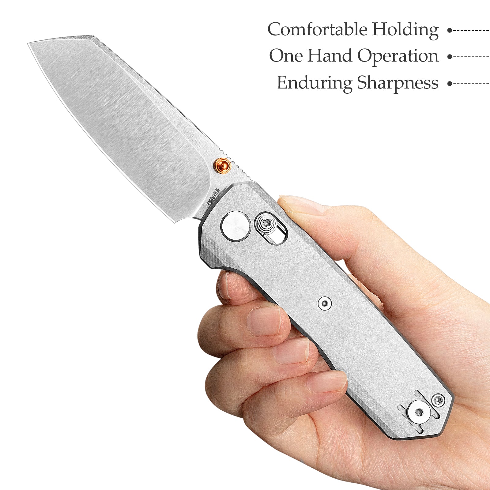 Scarab-S Crossbar Lock EDC Folding Pocket Knife,2.99" M390 Steel Blade,Titanium Handle