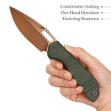 Gecko-GM Liner Lock EDC Folding Pocket Knife,3.4'' 14C28N Steel Blade,Micarta Handle