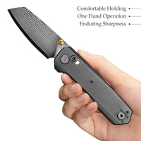 Scarab Ultra-BTD Crossbar Lock EDC Folding Pocket Knife,2.99" ZDP-189 Steel Blade,Titanium Handle