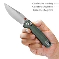 Butterfly-GM Crossbar Lock EDC Folding Pocket Knife,3.03'' 14C28N Steel Blade,Micarta Handle