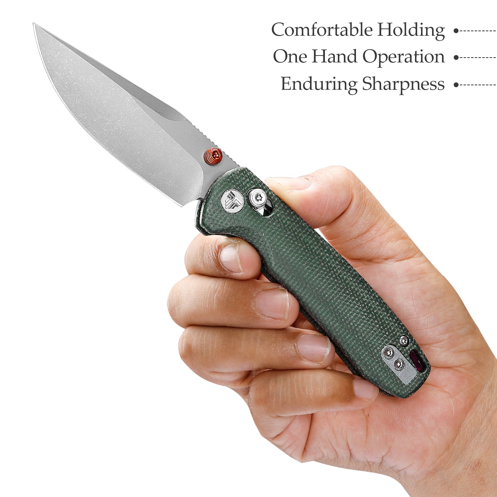 Butterfly-GM Crossbar Lock EDC Folding Pocket Knife,3.03'' 14C28N Steel Blade,Micarta Handle