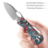 Andromeda Pro-RL Button Liner Lock EDC Folding Knfe,2.3" N690 Steel Blade,Fat Carbon Handle