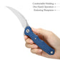 Lacerta-04L Liner Lock EDC Folding Pocket Knife 3.34'' 14C28N Steel Blade,Blue Micarta Handle,Tiguass Design