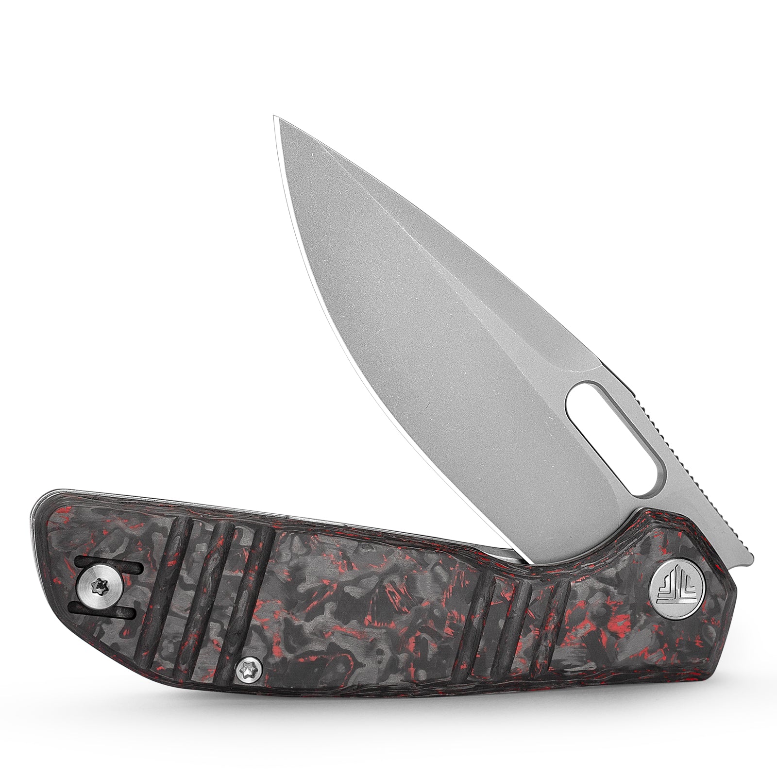 Gecko-RCS Liner Lock Folding Pocket Knife,3.4'' M390 Steel Blade,Ceramic Carbon Fiber Handle