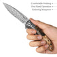 Virgo-07Y Handmade Folding Pocket Knife,3.62in 110 Layers Damascus Steel Blade,Resin & Wood Handle with Clip